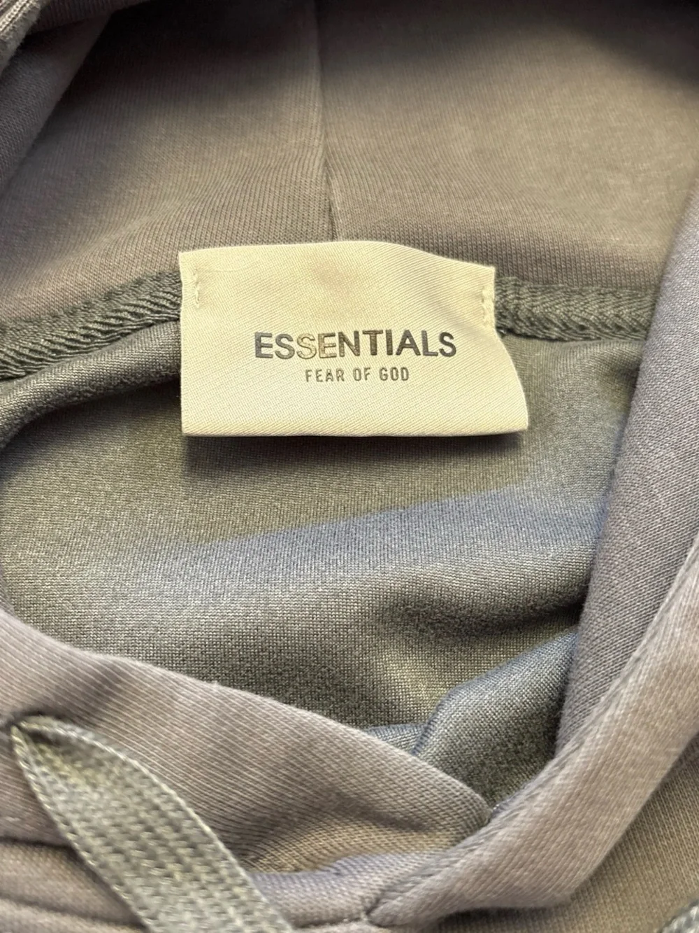 Essentials Fear of God Hoodie in Charcoal Gray with Reflective Black Logo
